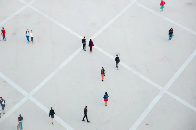 people walking outside